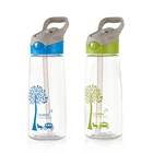 600ml new design lid plastic sport water bottle with tube straw