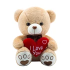 Plush Red Bears Stuffed Valentines New Hot Gift Animal Red Heart Soft Plush Stuffed Valentine Teddy Bears