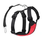 Dog harness and seat blet vest mesh leash pet car seat belt