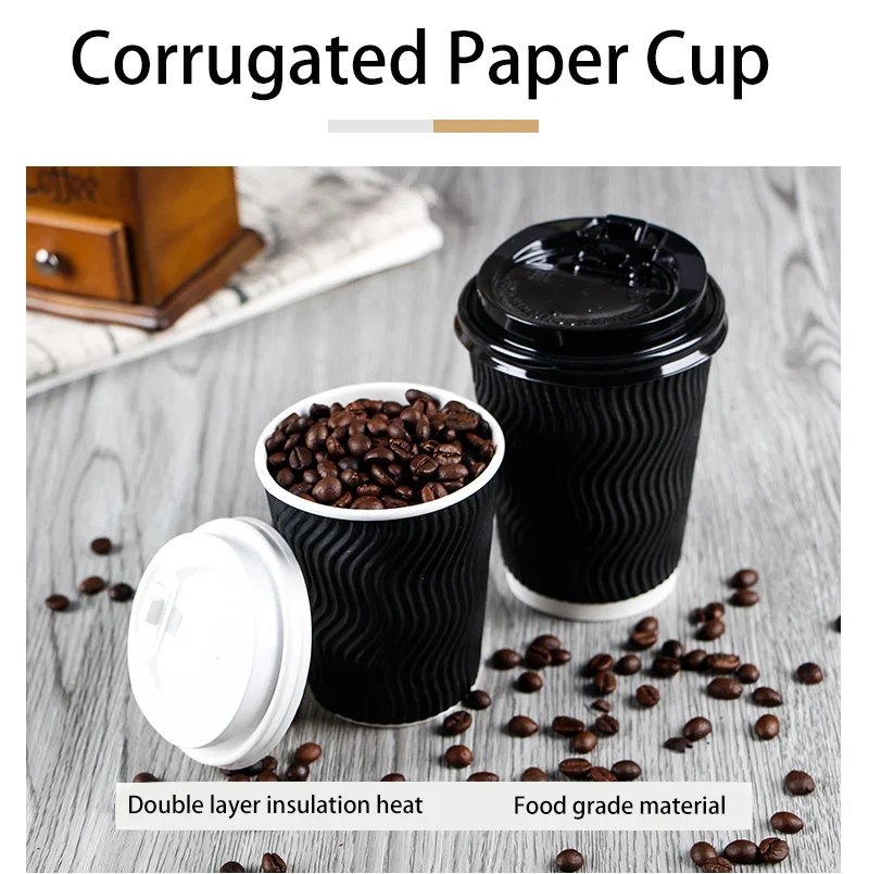 logo printed ripple paper cup material food grade corrugated