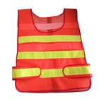 Size Customized Red Color No Sleeve Safety Mesh Vest For cleaner