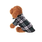 Plaid British Style Winter Dog Clothes Shirt Jacket Dog Winter Coat