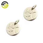 Custom handmade engraved alloy metal logo small charm jewelry tags for pendants