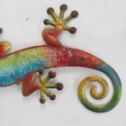 One-Stop Service Liffy Metal with Glass 15 Inch Lizard Wall Art Decoration