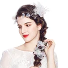 Hot Sale Colorful Feather Fashion Pearl Rhinestone Bridal Hair Comb Hair Pin Set