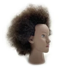 100% Human Hair Black Africa Cosmetology Hairdresser Mannequins Training Head Dummy Practice With Hair