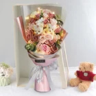 The best factory hot sales roses artificial silk bouquet of flowers wedding