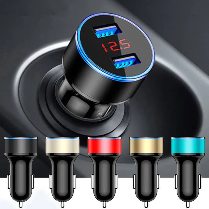 Mini USB Phone charger QC 3.0 USB Charger Fast Charge Dual Car Charger For Samsung S8 S9 S10