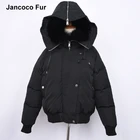 New Arrival Women Coat Real Raccoon Fur Big Collar Parka White Duck Feather Parker Fashion Hooded Bomber Jacket S7507