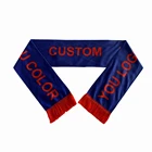 2019 World cup printing your logo 100% polyester/knitted polyester/satin/fleece/acrylic football scarf