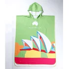microfiber quick dry suede kids hooded beach bath poncho bathrobe towel