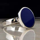 Factory wholesale cost performance enamel one stone man ring in 925 sterling silver