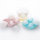 4 Cavity Crystal Clear Ice Ball Maker 1.8 Inch Whiskey Silicone Ice Cube ball Tray Tools for Drinks Baking for Chocolate