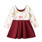 European Style Long-sleeved Christmas Baby Girls Dress / Halloween Pumpkin Children Dress
