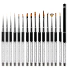 15 different kinds Acrylic Handle Manicure Tools Nylon Fiber hair Nail Art Pen Nail Art Brushes nail decorating pen
