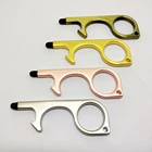 Sanitary Safety Portable Mobile Key Hook Metal Hand Brass No Touch Keychain Hands Free Door Opener