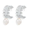 Sparkly C Shaped Crystal Diamante Stud Style CLIP ON Earrings