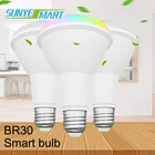 NEW Wifi smart dimmable E27 E14 control RGB LED candle light bulb lamp color changing alexa remote smart led ceiling light