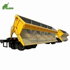 ダブルボックス側チッパー 20 + 20 cbm 40 キューブメーター 3 車軸鉱石輸送トラックスーパー接続するダンプセミトレーラー
