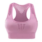 Custom High Impact Mesh Seamless Pink Fitness Wear Yoga Compression Sport Bra For Woman