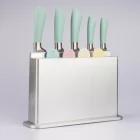 2020 hot selling 9pcs knife set with chopping cutting board plastic block stainless steel kitchen knife set