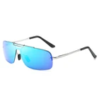 High Quality Stylish Fashion Single One Piece Lenses Male Mens Shades Flat Top Alloy Frame Polarized Sunglasses For Driving