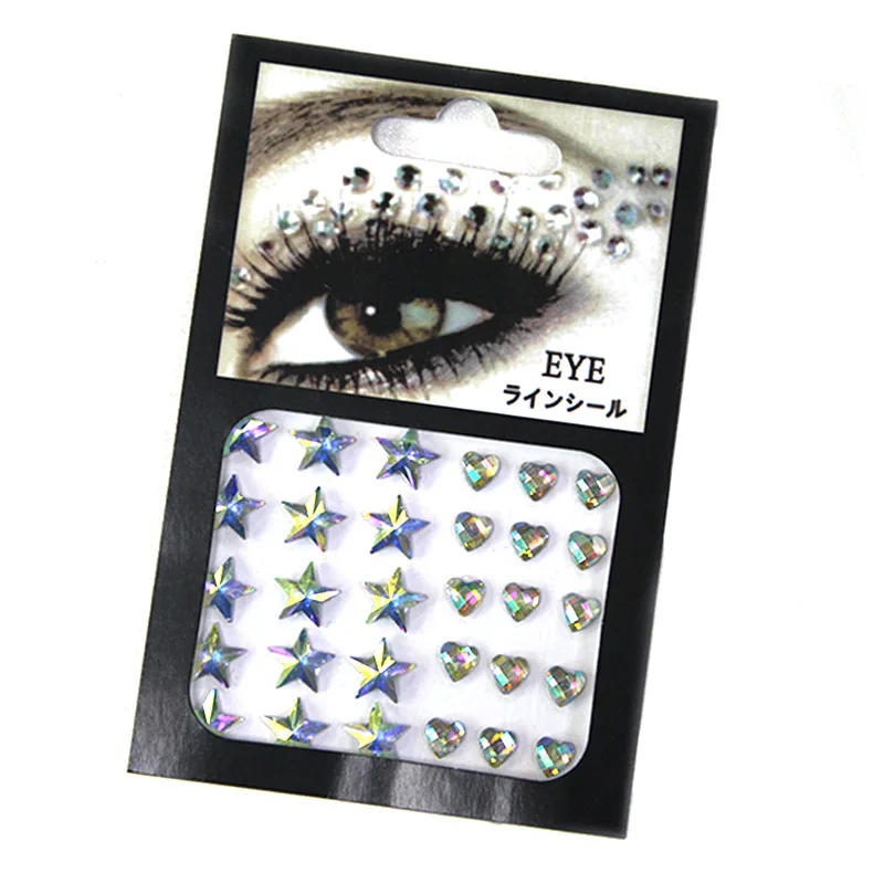Stars Diamond Makeup Oogschaduw Gezicht Glitter Sticker Ogen Crystal Tattoo Sticker