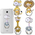 Cute Animal Giraffe Custom Acrylic Finger Ring Cell Phone Holder With Protective Acrylic Cover