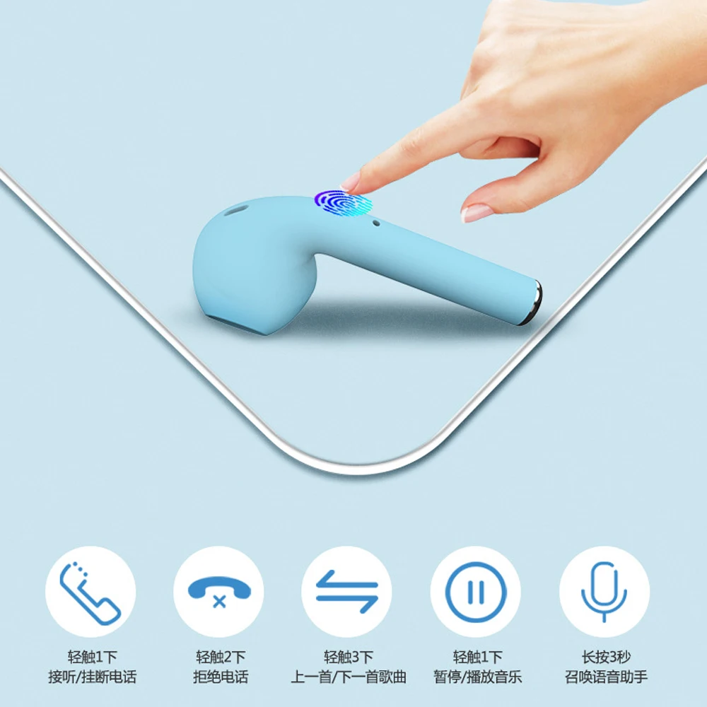 Macaron blue green pink red yellow headphones true wireless blue tooth Mini Inpods 12 tws Touch Control 5.0 Earphone i12 Tws - ANKUX.COM