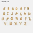 26 letter alphabet white cz stud earrings 18k gold plated magical jewelry DIY initial earrings