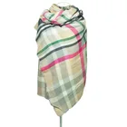 E124 New Style Women Man Winter Wool Spinning Soft Colorful Square Warm Shawl Oversized Scarves Grid Scarf