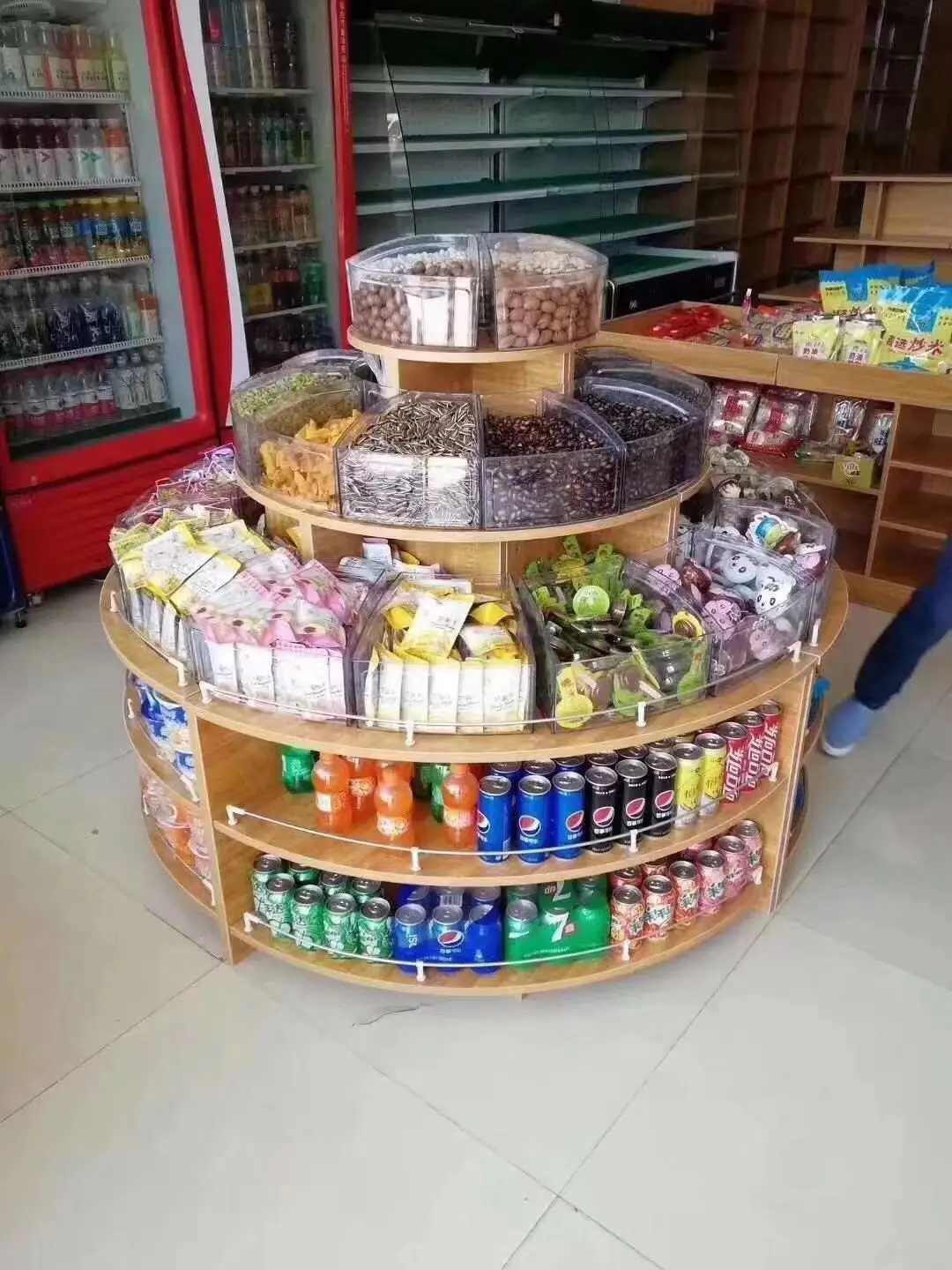 Ecobox Rak Tampilan Makanan Supermarket Rak Display Makanan Berdiri