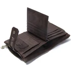 Factory customized 2020 Genuine Cowhide Leather short bifold mens wallet with coin pockets Male Card Holder Purse
