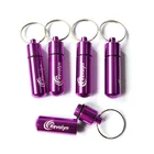 Waterproof Metal Keychain Capsule, Mini Pill Box Keychain, Cash Stash Keyring