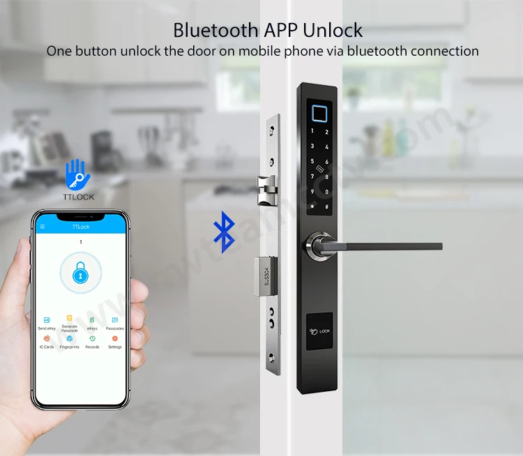 outdoor bluetooth biometric fingerprint scanner aluminum door