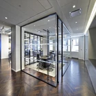 Modern slim aluminum frame office interior glass pillar partition wall
