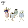 Small ceramic flower pot Nordic style marble pattern vase home decoration marble flower stand