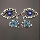 Stock Handmade design sew on clothing devil eye beading embroidery patch