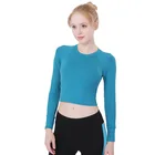 Women's Long Sleeve Yoga Tops Activewear Running Workout T-Shirt Sports Gym Suit