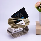 Sliver color simple style high quality metal business card holder case for leather