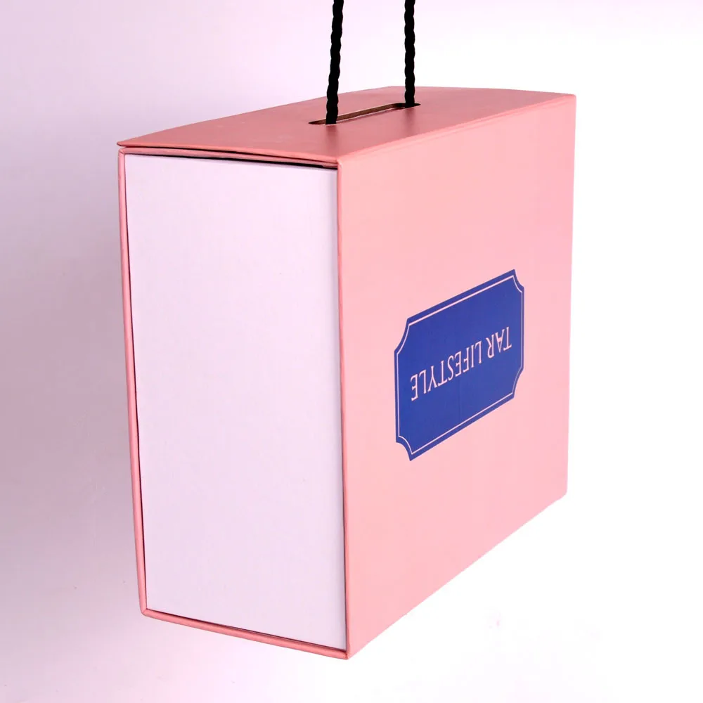 luxury foldable pink magnetic paperboard gift box for high end