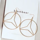 Professional factory gold round large fashion popular zinc alloy earrings