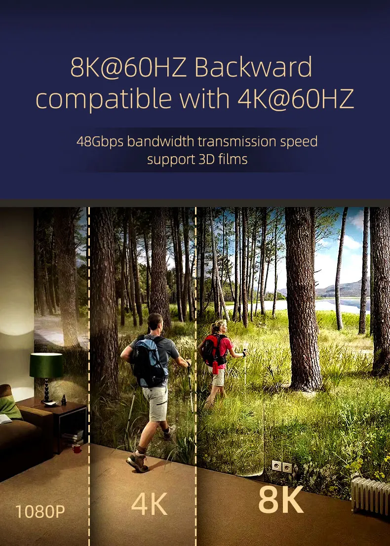 factory price 2.1V HDMI Cable with gold plated support 8K 60Hz - ANKUX.COM