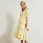 Fashion pure color sexy autumn winter women v-neck short sleeve silk slim dress