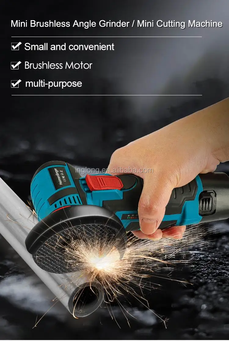 Mini Cordless Angle Grinder Brushless Angle Grinder Portable Angle