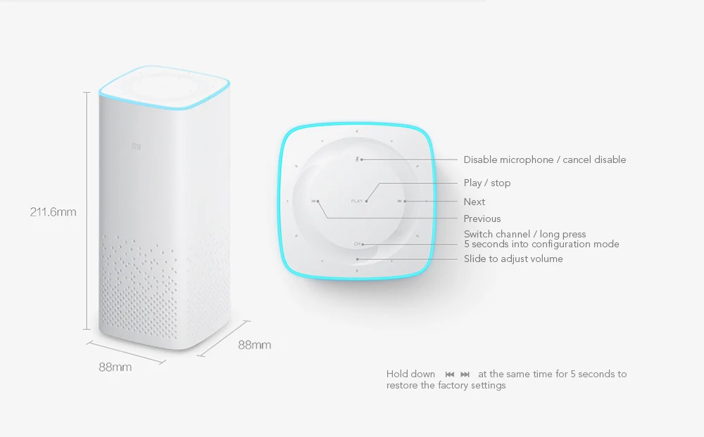 Xiaomi Ai Speaker Listening To Music Voice Remote Control Appliances Artificial Intelligence Speaker - ANKUX.COM