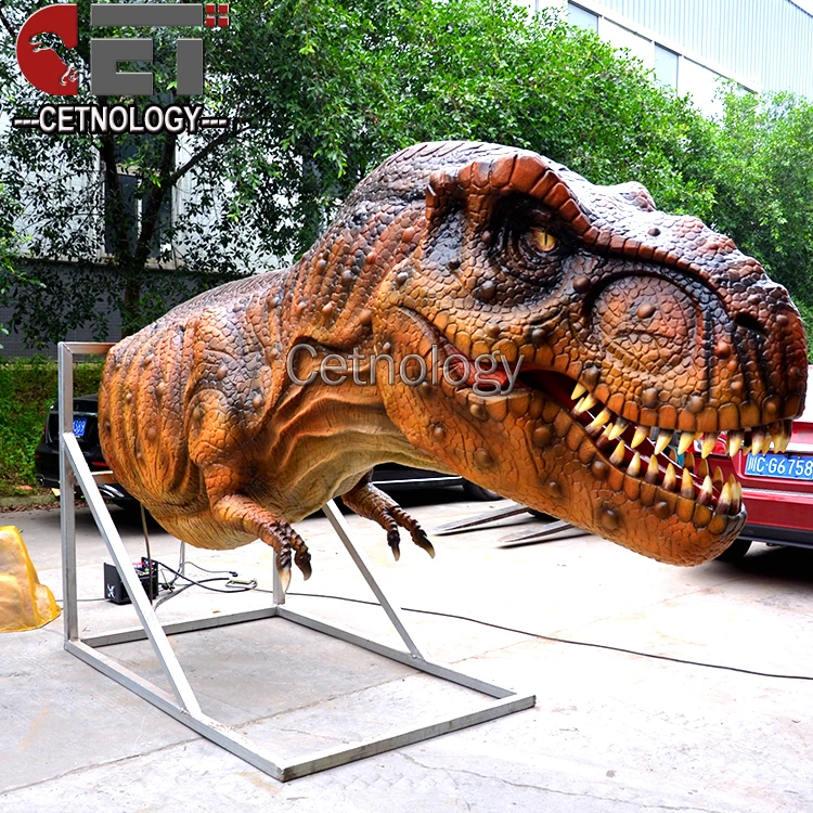 Animatronic dinossauro cabeça para venda cabeça de animal de parede de resina escultura parede cabeça de animal