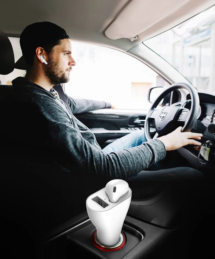 2 in 1 Combo Smart Car Charger Bluetooth Handfree Wireless Headset - ANKUX.COM