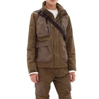 OEM Wholesale Men 100% Polyester High collar Six-pocket Technical Parachute Track Jacket