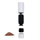 mini steel pour over coffee maker and organic ground green coffee beans